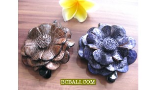 Leather Hair Clips Accessories Flowers Tropical 